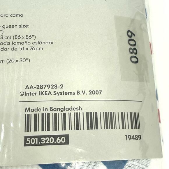 Ikea Sweden Bed Cover Queen/Full Size Cover 2 Pillow Cases Windmills Red Blue - Picture 3 of 7